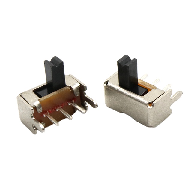 Однорядные 3 pin 2 way под прямым углом передвижные переключатели SK12D07 1p2t печатного монтажа AC 250V 3A ползунковый переключатель