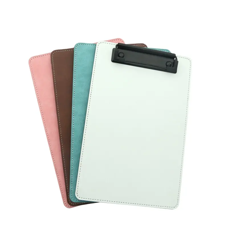 Wholesale Sublimation Blanks Double Sided Printing A4 PU Leather Clipboard