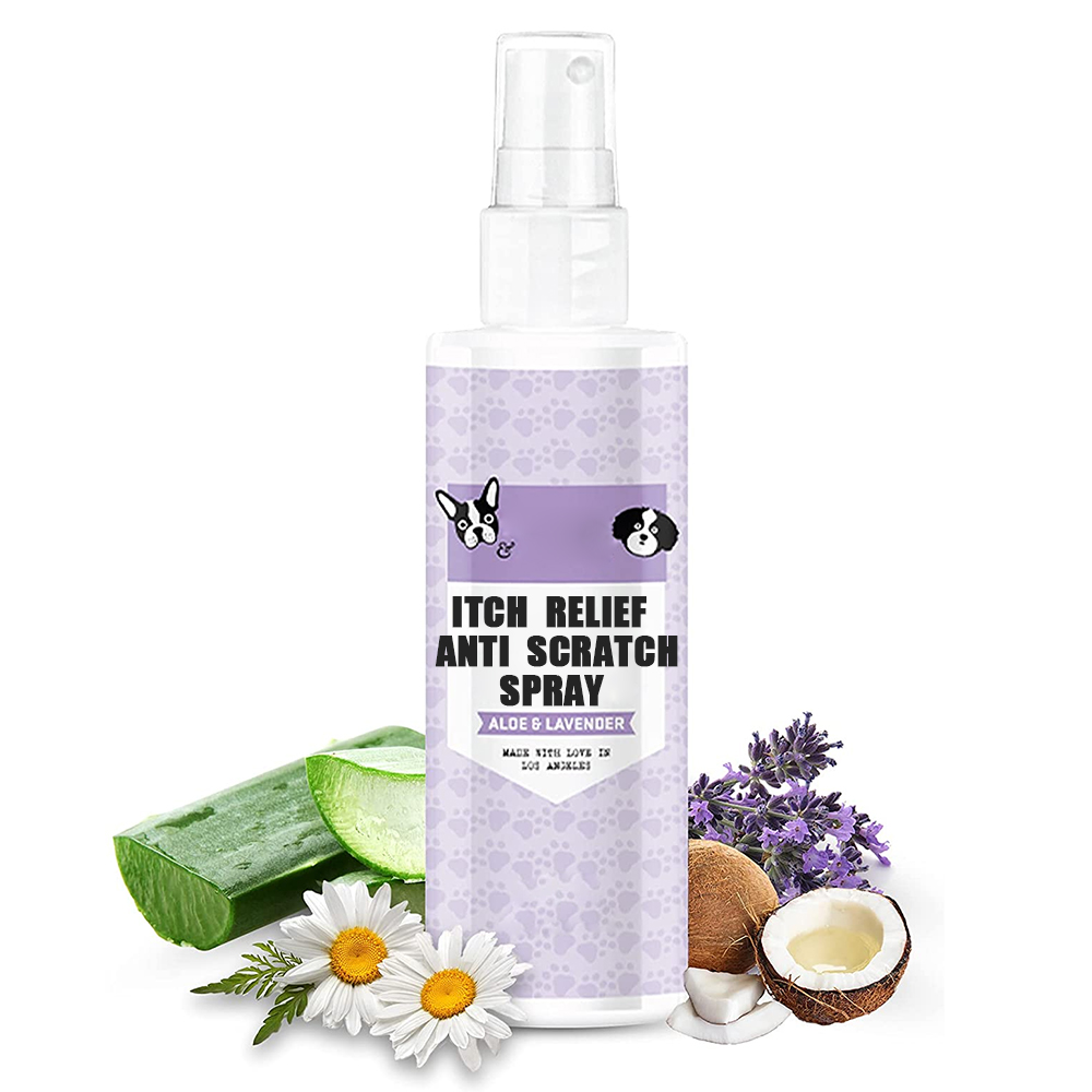 OEM ODM Private Label Natural Pure Relief Dog Spray, Anti Itch Spray and Dog Skin Soother with Aloe Vera and Lavender Oil