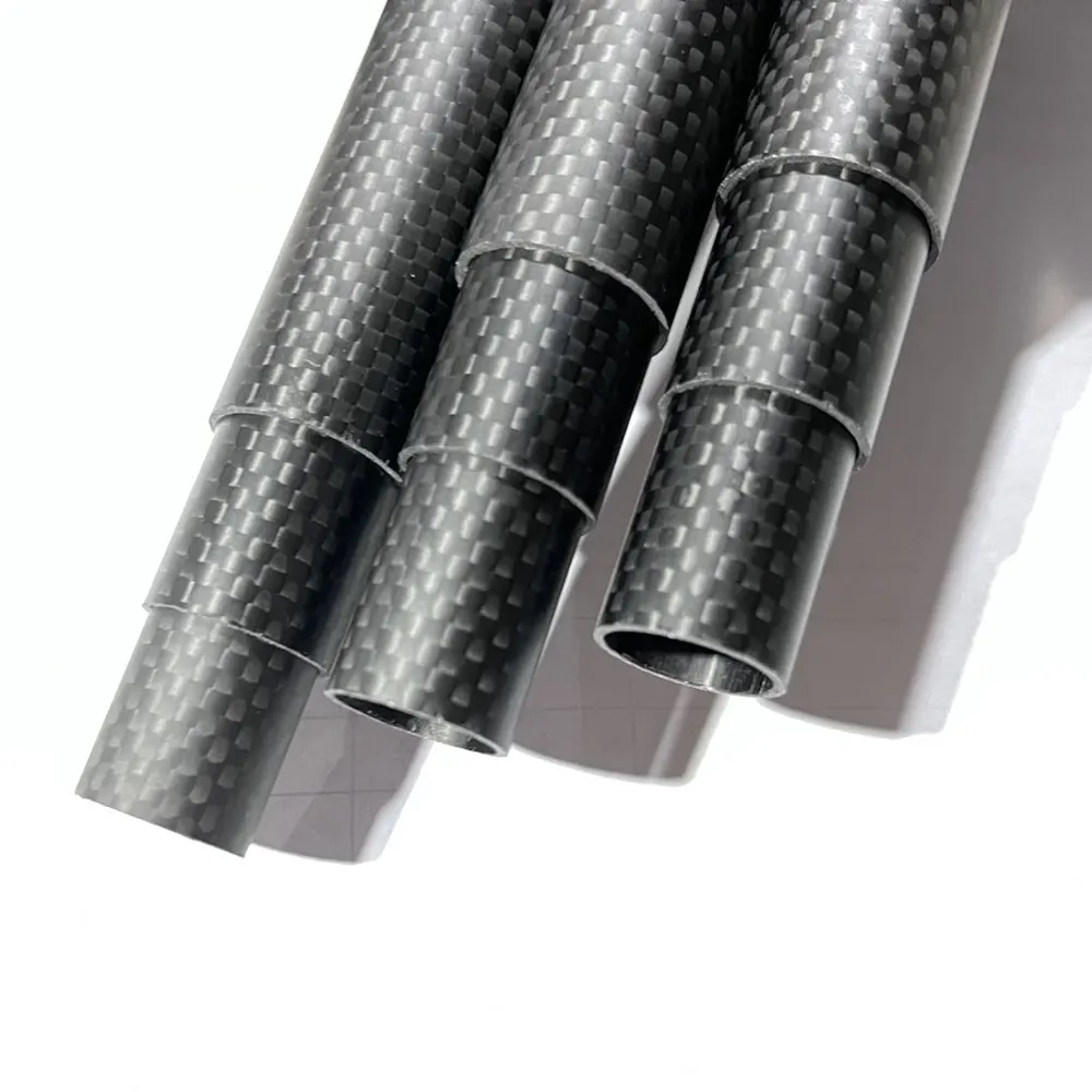 Customized Dimension 12*14mm 14*16mm High Modulus Carbon Fiber Tubing Roll wrapped 3k Carbon Fiber Tube