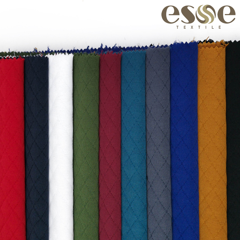 ESSE TEXTILE quilt jacquard brocade fabric polyester spandex elastic tela shaoxing knit