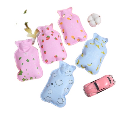 New style mini cute explosion proof PVC warm hand bag water filled cartoon calico hot water bag for outdoor warmth
