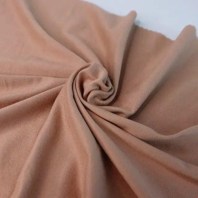 High quality milky peach finish brushed double poly spandex dty brush jersey knitting printed fabric for garment