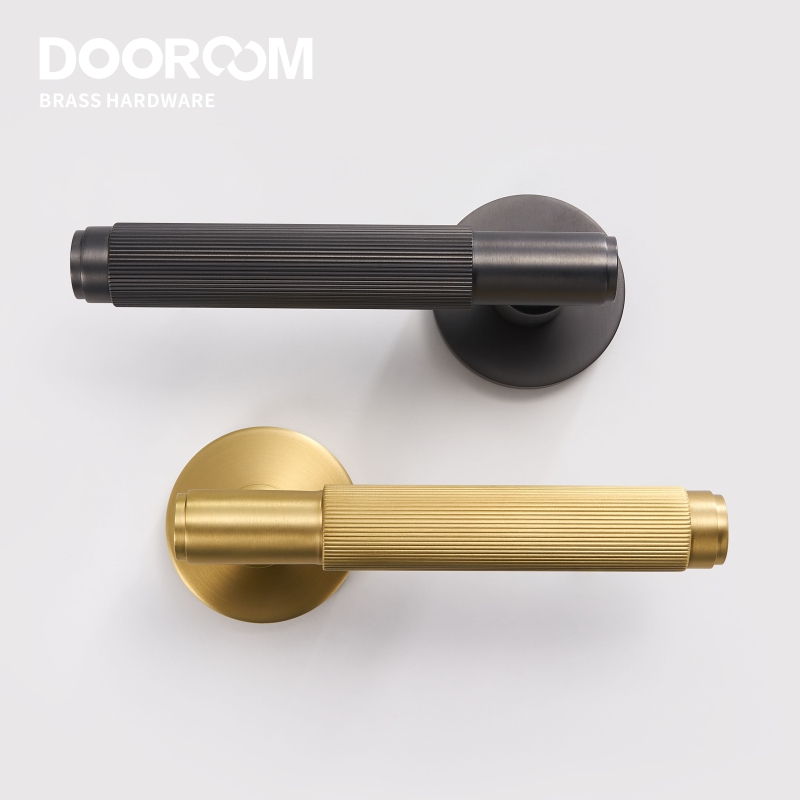 Дверная ручка Dooroom, латунный рычаг для внутренней двери, для спальни, ванной комнаты, Набор фиксаторов, замки для приватных проходов, трубчатая защелка, прямое открытие большого пальца