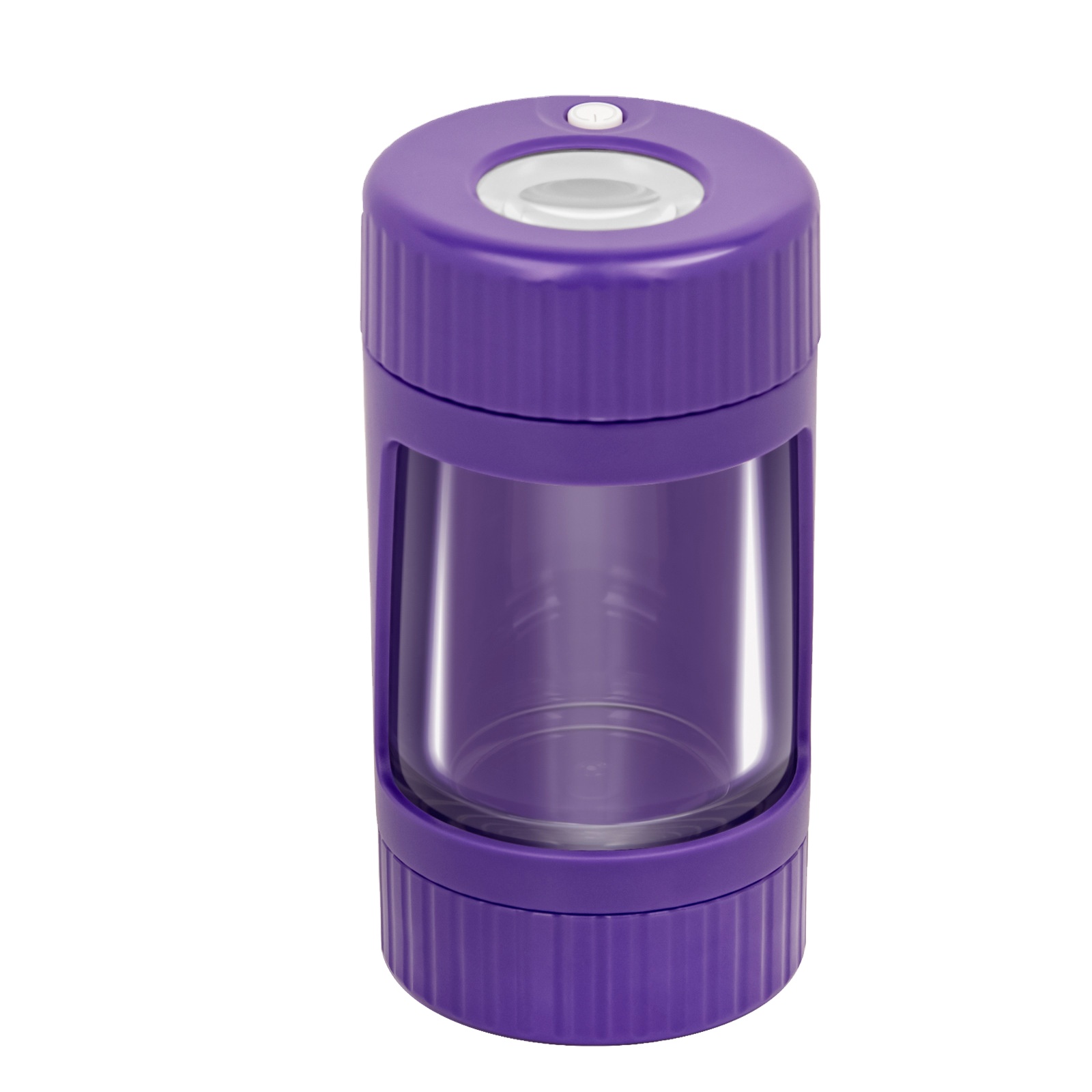 Small Plastic Light-Up LED Air Tight Herb Stash Storage Bottles Magnifying Glowing Mini Glass Cookie Mag Jars With Light Grinder