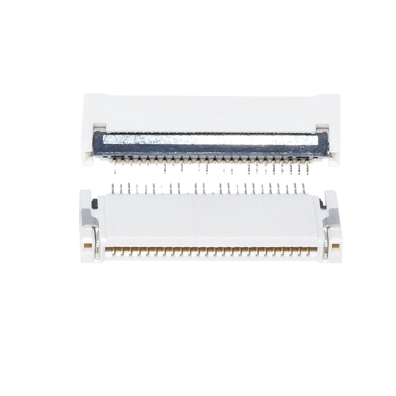 0.5mm Pitch FPC FFC Connector 6-50Pin Dual Side Contact SMT Right Angle Back Lock Height=2.0mm Connector FPC