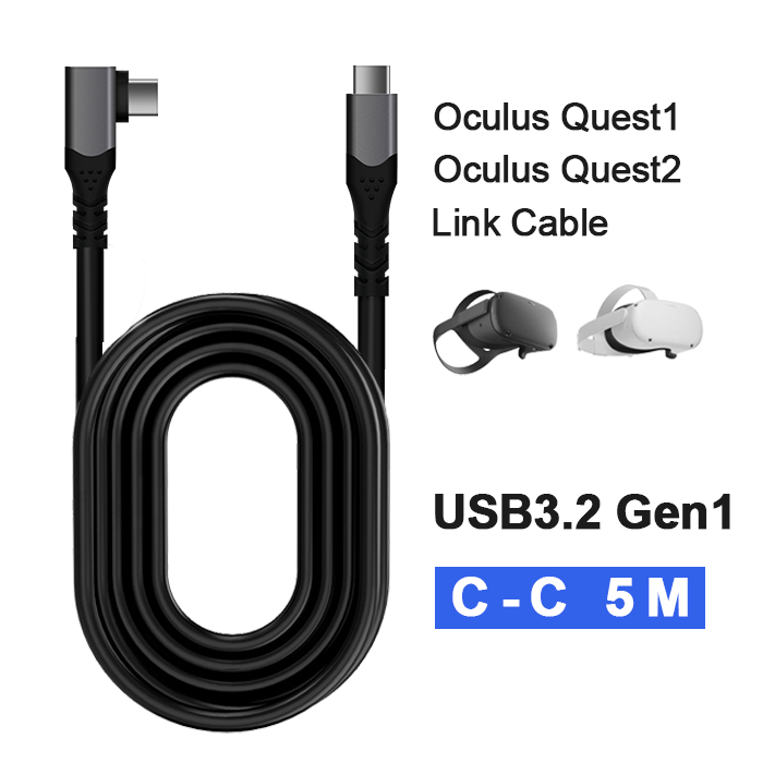 16 футов Быстрая зарядка 60 Вт PD 5 Гбит/с 5 м USB 3,2 gen1 Type c кабель для VR Oculus Quest 2 Link Headset