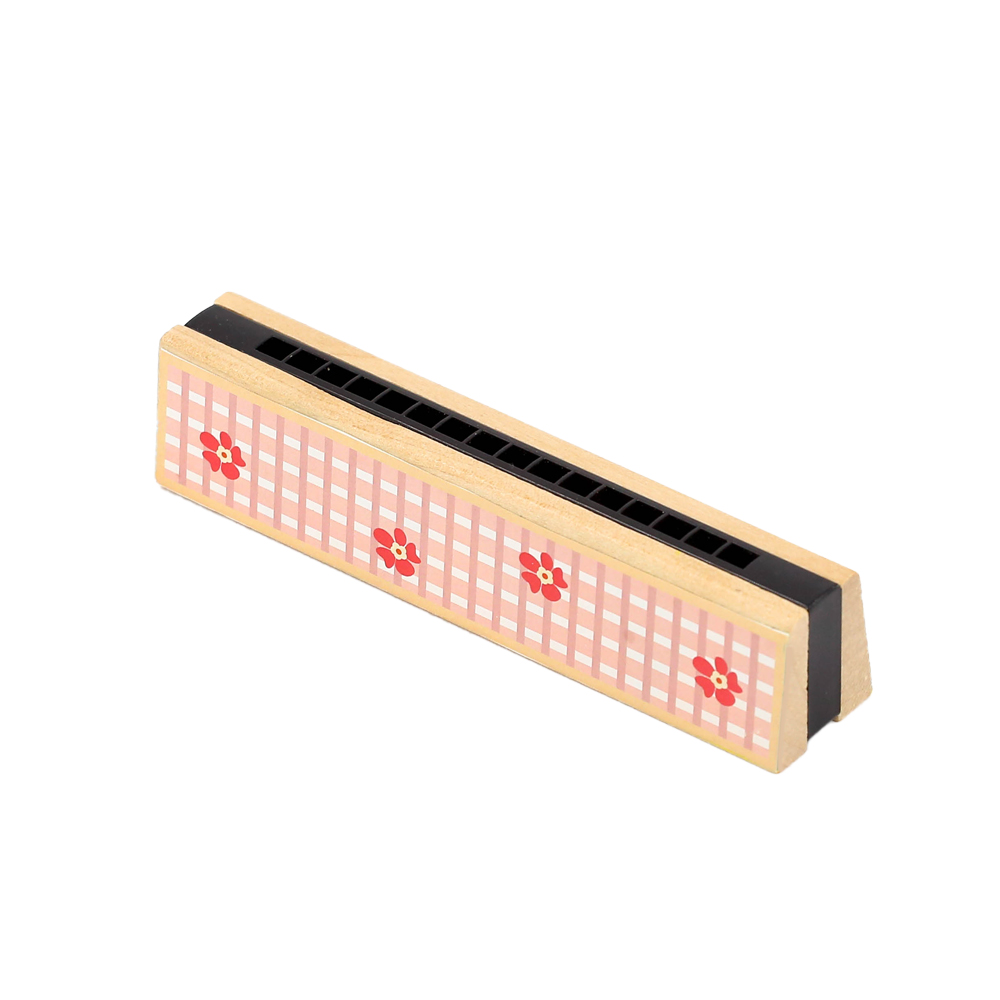 New 16 Hole Musical Instruments Wooden Cartoon Harmonica For Children