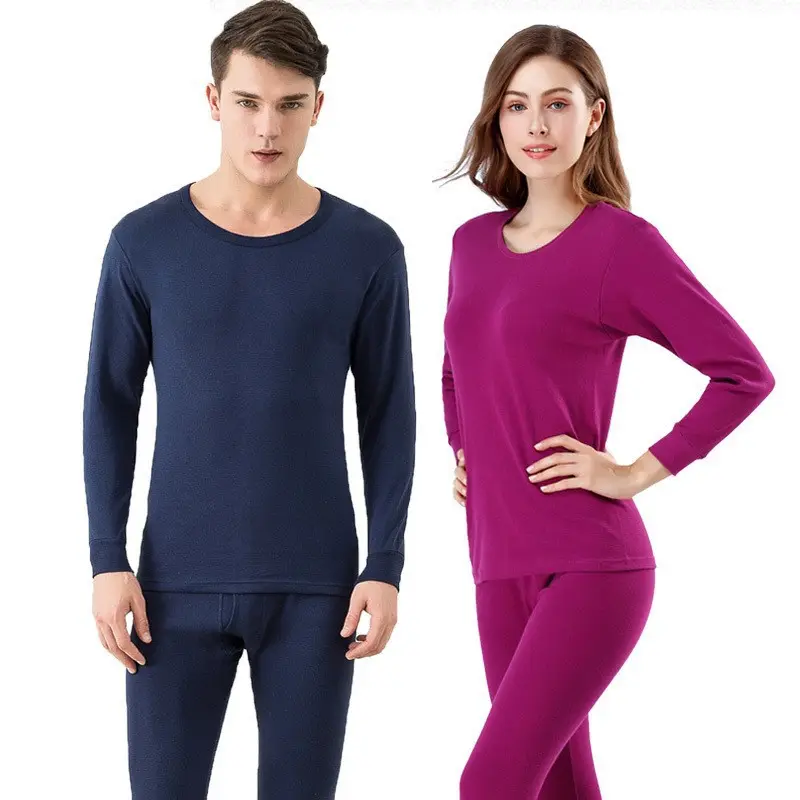 Winter Couple Cotton Thermal Underwear Sets Women Basic Slim Warm Clothing Female Second Skin Long Johns Men's Thermal Clothing