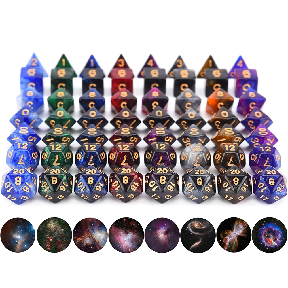 Starry sky двухцветная шейкерная башня D20, ролевая игра, настольная игра, взрослые многогранные Акриловые Игральные Кости на заказ