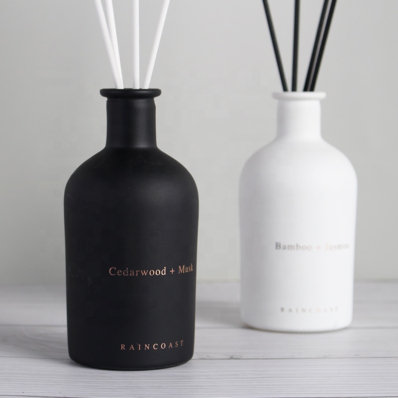 RAINCOAST Frosted Black and White Glass Air Diffuser Best Reed Diffuser 170ml Luxury Reed Diffuser