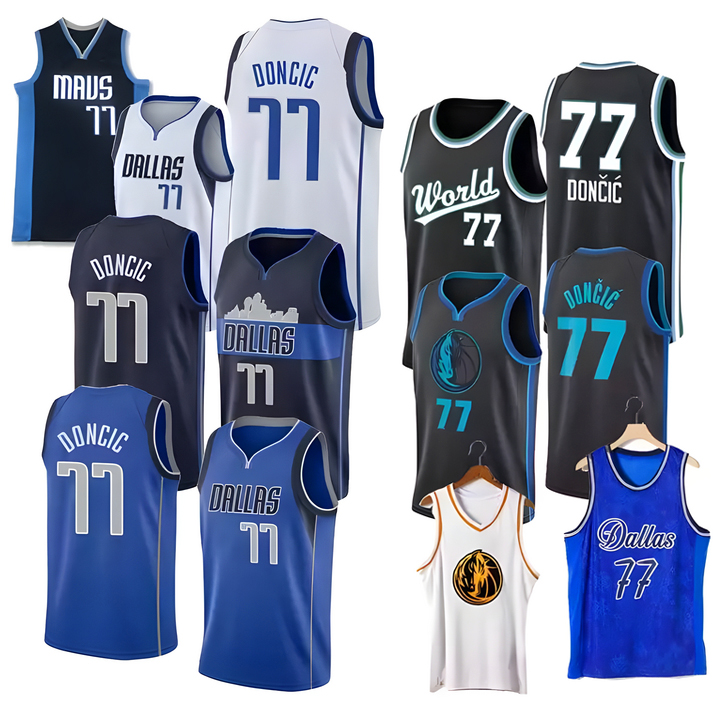 2023 новый сезон баскетбольная майка Dallas #77 Luka Doncic прошитая баскетбольная форма мужские шорты NBAing баскетбольная майка
