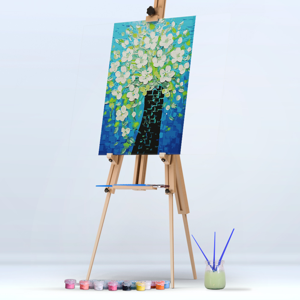 Simplistic Kit Cartoon Flower Vase DIY Decoration Painting for Enhancing Creative Ability