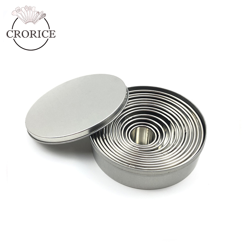 12PCS Round shape cortadores de galletas stainless steel cookie cutters fondant cookie cutters