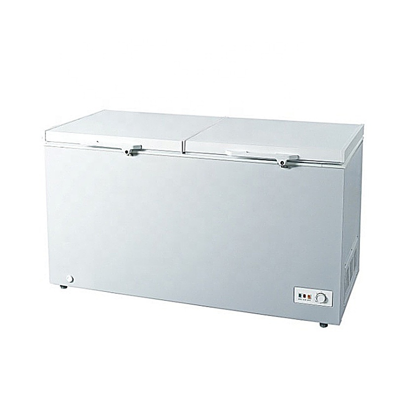 450L Double Door Horizontal Freezer 220V Cool Climate Type Kitchen Equipment Supermarket Frozen Meat Refrigerator Freezer