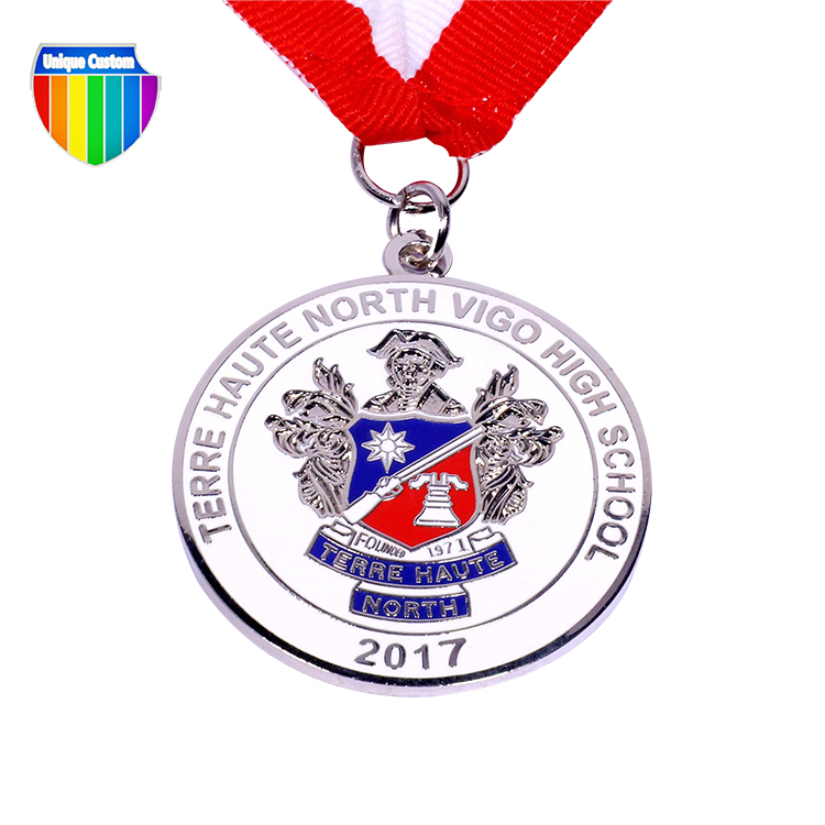 Personalized Engraving Zinc Alloy Enamel Creative 3d School Activity Sports Metal Medal