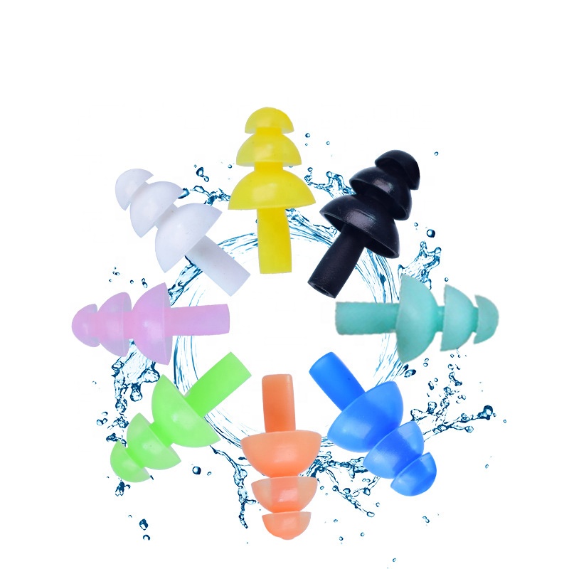 hot soft waterproof silicone swimming nose clip plugs swim pool earplugs for adults and Kids
