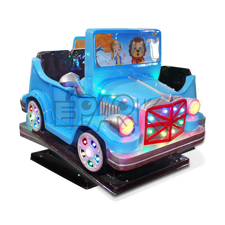 Indoor kids playground cheap amusement rides fiberglass material ride on car swing machine
