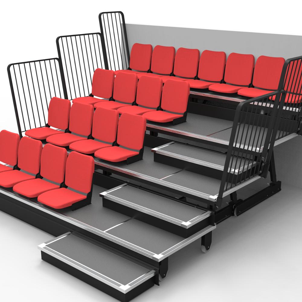 Retractable Seating System With Indoor Polymer HDPE Seats Sports Facility For Sports Stadiums Theater Stage Seat