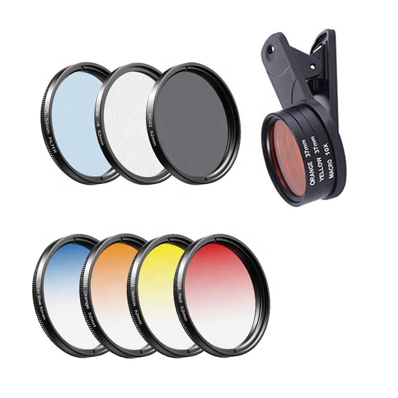 Optical Glass Filter Lens ND Filter Star Burst Glow Gradual Color Contact Lens 37MM Camera Filter Lens Factory Wholesales
