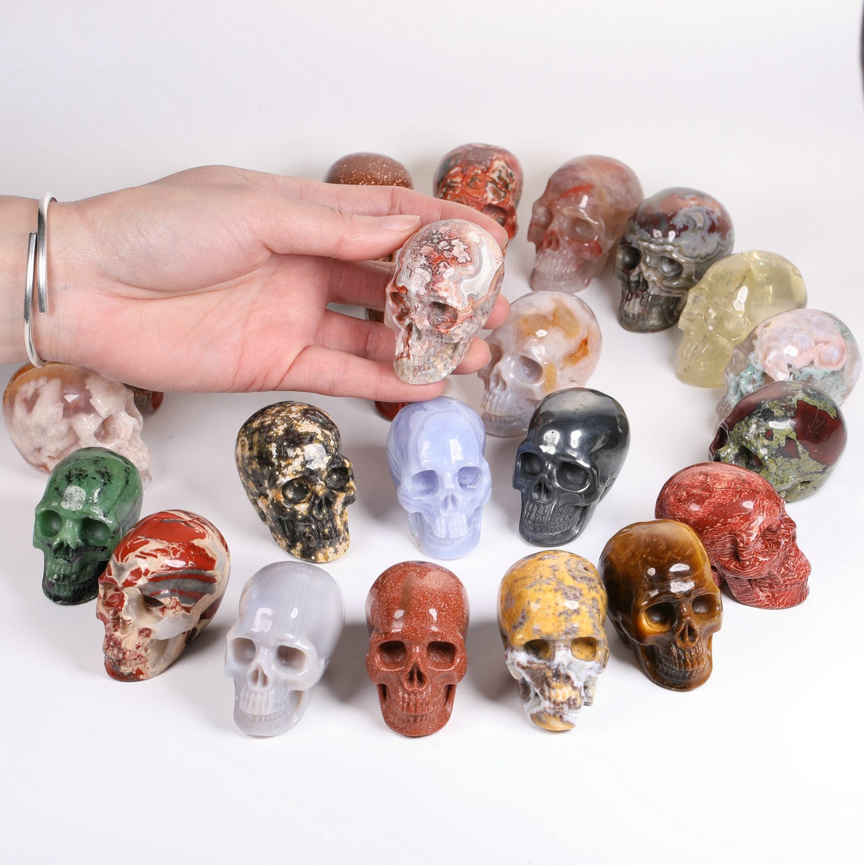 Череп MR.SKULL, оптовая продажа, высококачественные черепа с кристаллами 2 дюйма, черепа с натуральным драгоценным камнем, Исцеляющие черепа с кристаллами