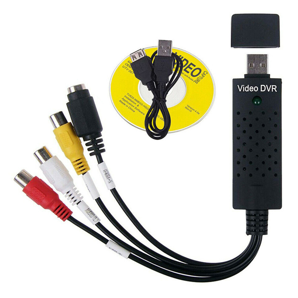 VHS to PC DVD VCR Converter USB 2.0 Converter Audio VHS Box VHS VCR TV to Digital AV Capture Grabber Adapter Supports Card