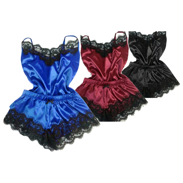 Sexy lingerie sexy women's split sleepwear set sexy lace lace suspender new two-piece set 2024 new silk feel women's sleepwear