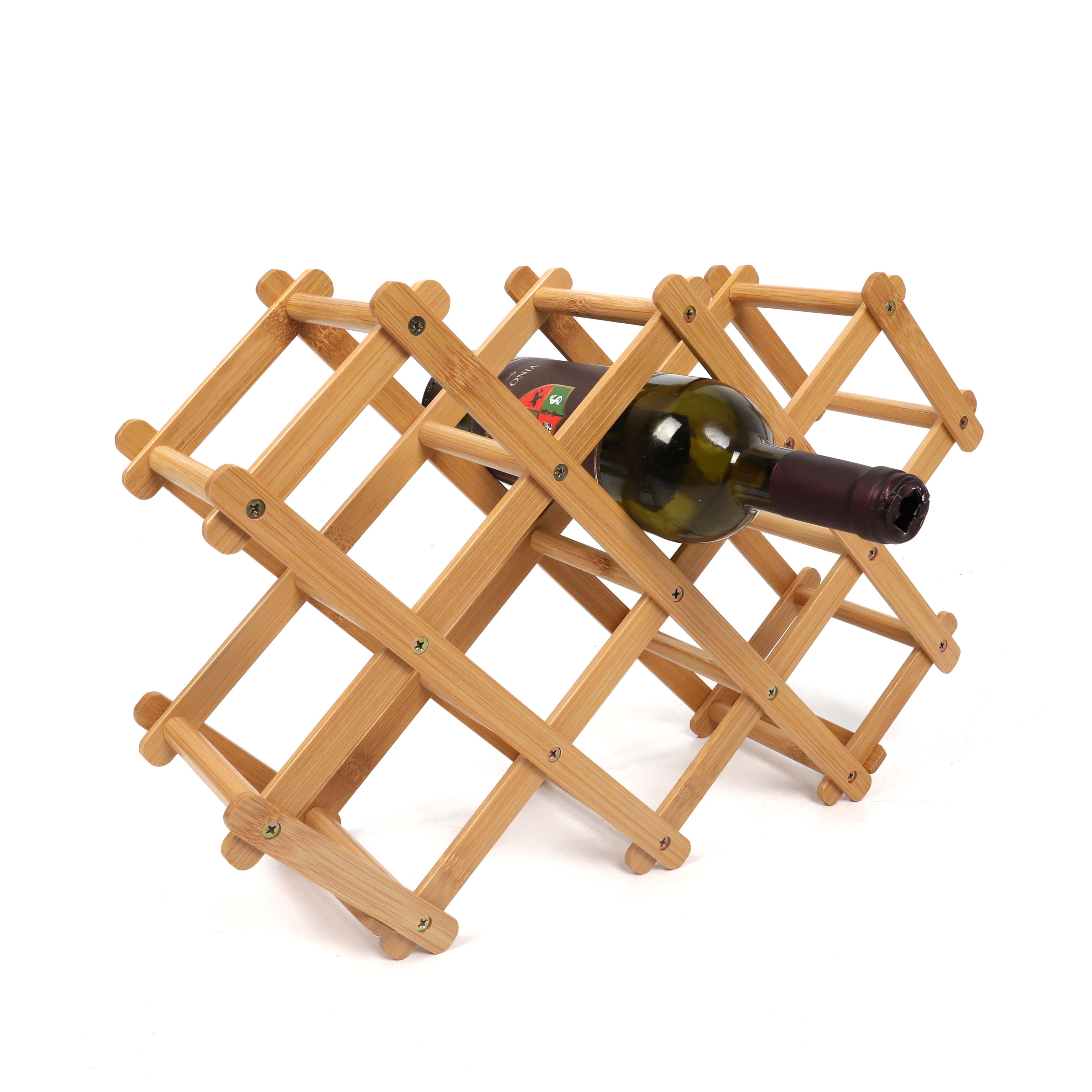foldable bamboo wine bottle rack 3 levels wine holder 8 bottle wine shelve for party