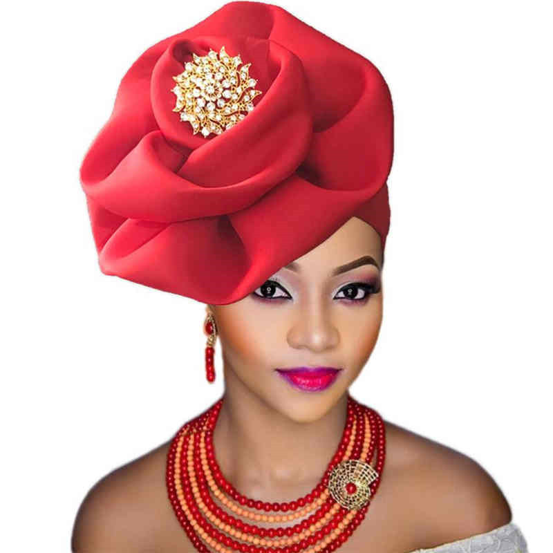 2021 Fashion African Headwrap Auto Gele Aso Bei Headtie African Turban Hat Ready To Wear Headtie Hat
