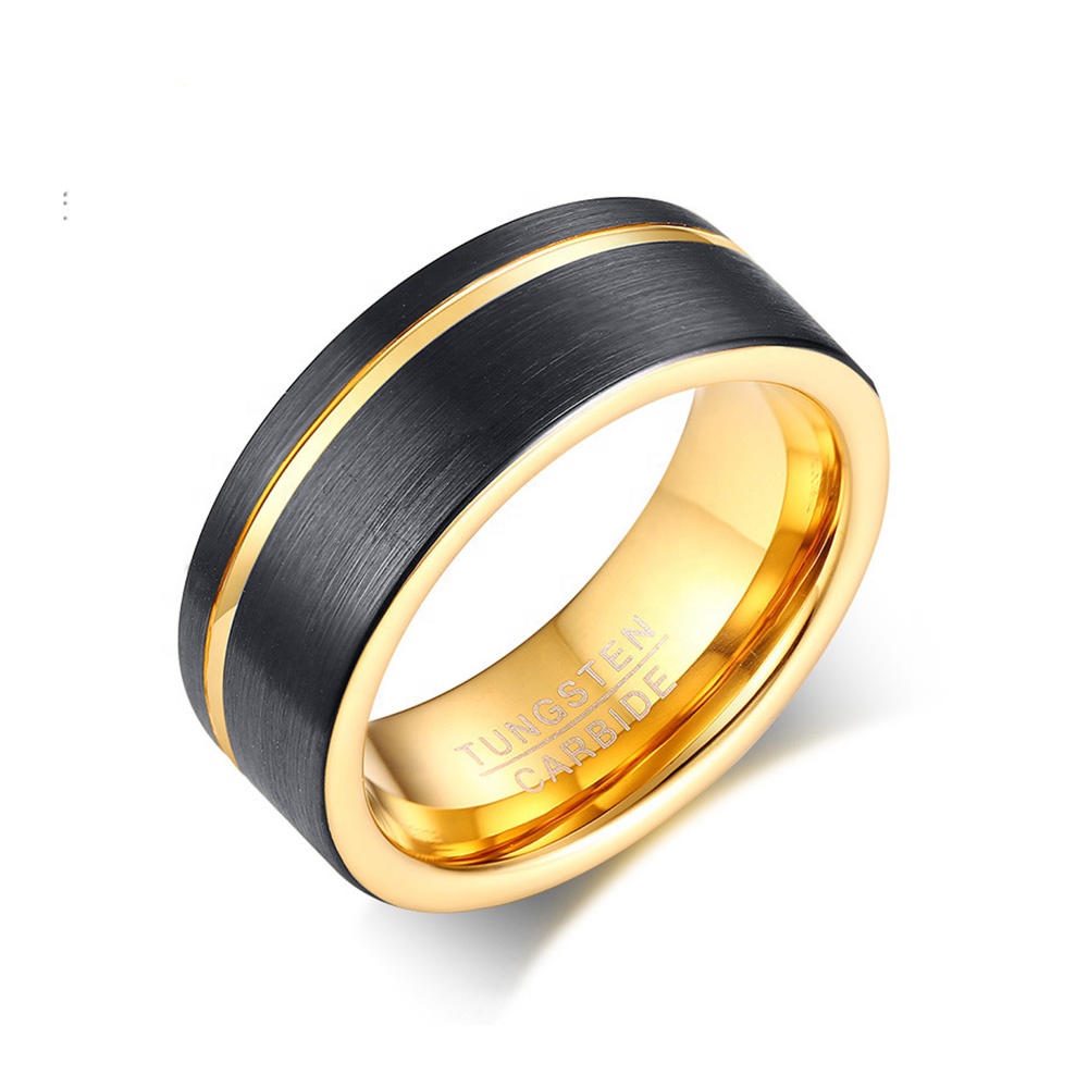 Professional Manufacturer Tungsten Carbide Two Tone Wedding Bands Ring Jewelry