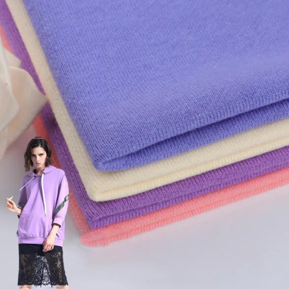 Wholesale Heavy 60% Cotton 40% Polyester Brushed French Terry Knitted Fabric For Hoodies Sweatshirt CVC Terry Fleece Fabric