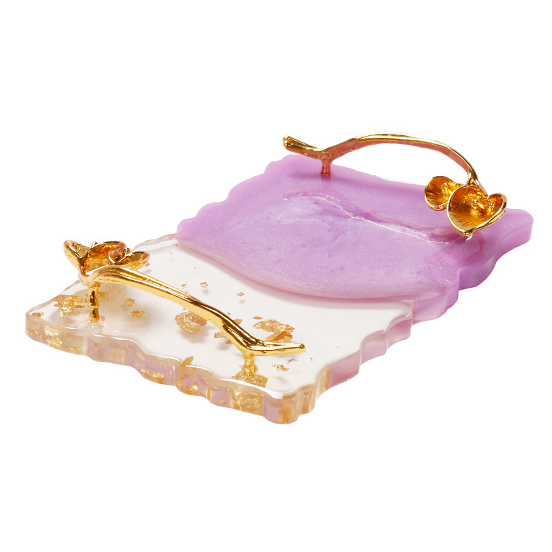 New Arrival Large Size Resin Agate Stone Nail Art Design Color Palette Manicure Gel Polish Retro Pallet Mixing Drawing Board