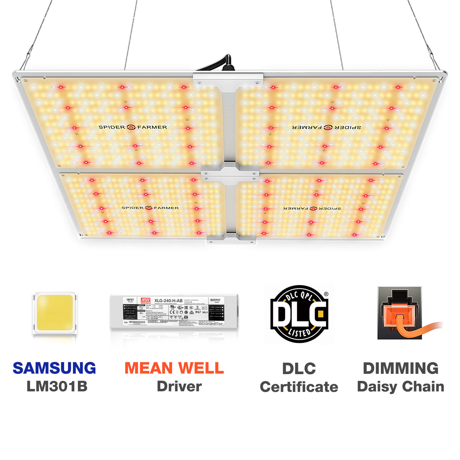 Spider Farmer Sf4000 450 Вт Samsung Lm301B светодиодный драйвер Meanwell полный спектр света для гидропоники