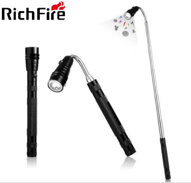 RichFire, бесплатная доставка, гибкий раздвижной Магнитный светодиодный фонарик