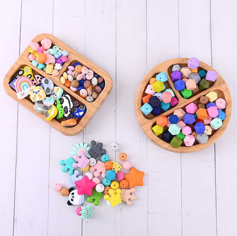 9MM 12MM 15MM 19MM Silicon Focal Beads Pacifier Chain Clips Chewing Dusty Rose Silicon Teething Beads For Baby
