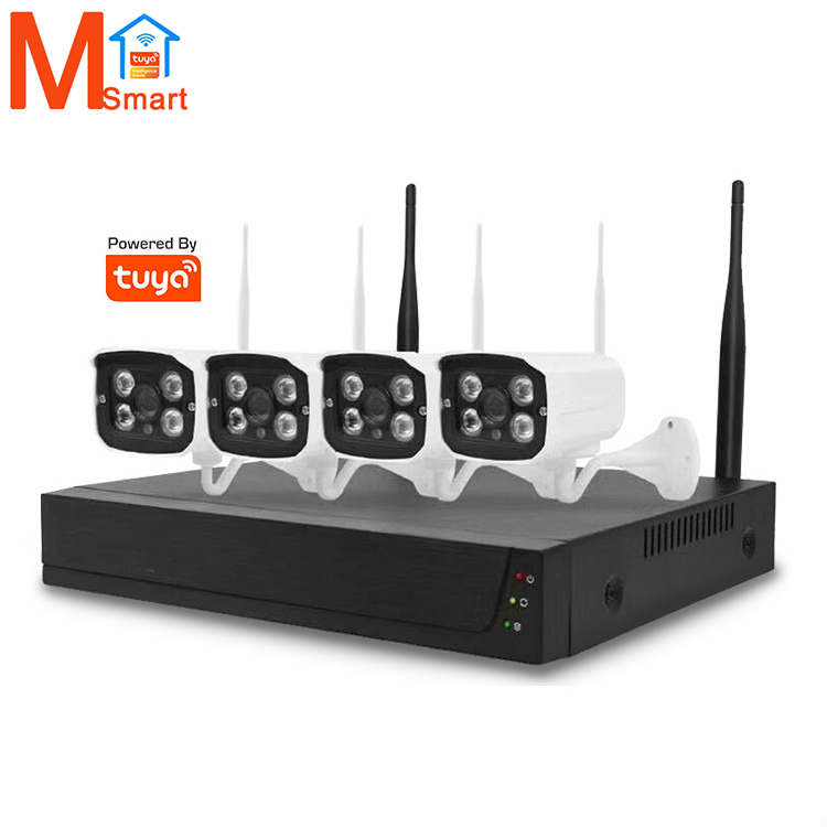 Система видеонаблюдения tuya, 4 канала, poe, p2p, 1080P, 2 Мп, HD, 4, 8 каналов, Wi-Fi