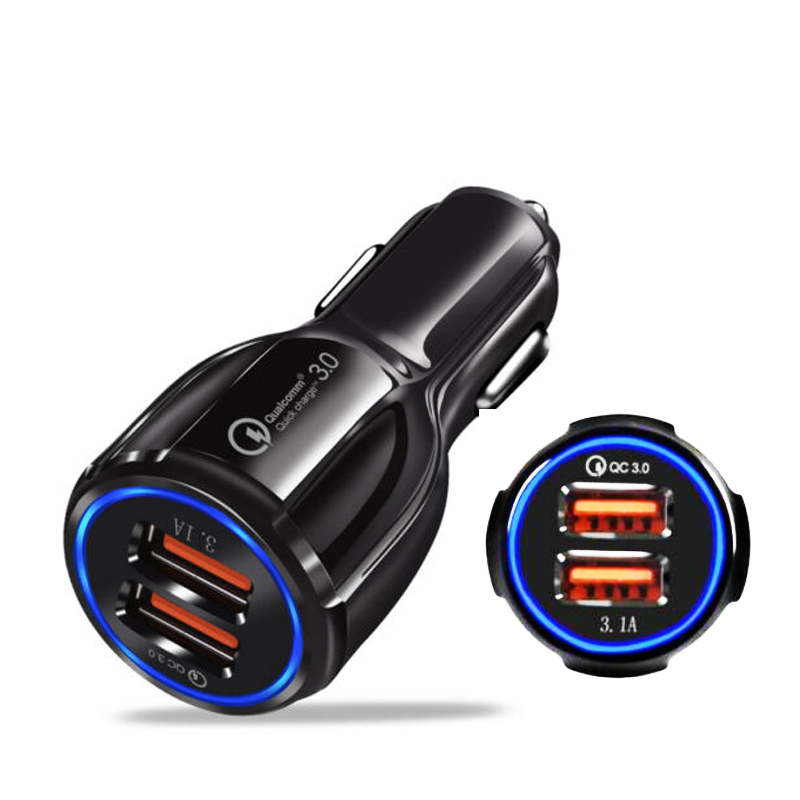30 Вт QC3.0 2 USB Автомобильное зарядное устройство 2021 автомобильные аксессуары хит продаж
