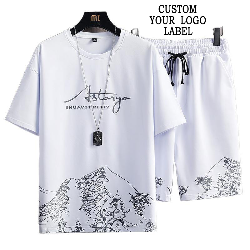 Men's Summer Thin Quick Drying Sportswear Men's Set With Short Sleeve Top And Sport Shorts men's sets