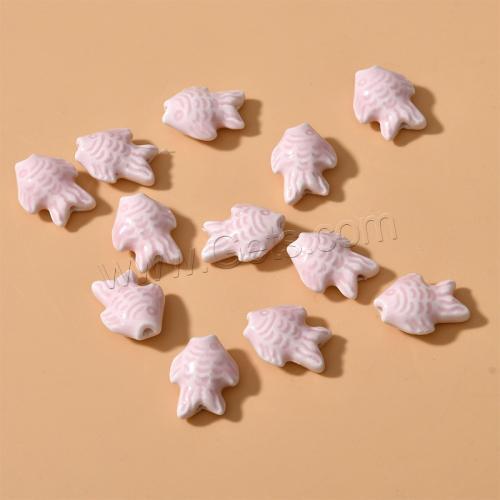 New Printing Porcelain Beads Ceramic Fish Beads Jewelry Making Bulk DIY 19x15mm