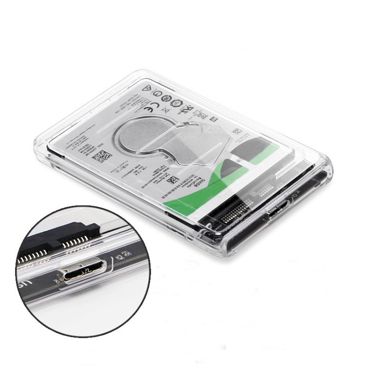 Прозрачный корпус для жесткого диска 2,5 дюйма, 5 Гбит/с, USB3.0 на Sata3.0