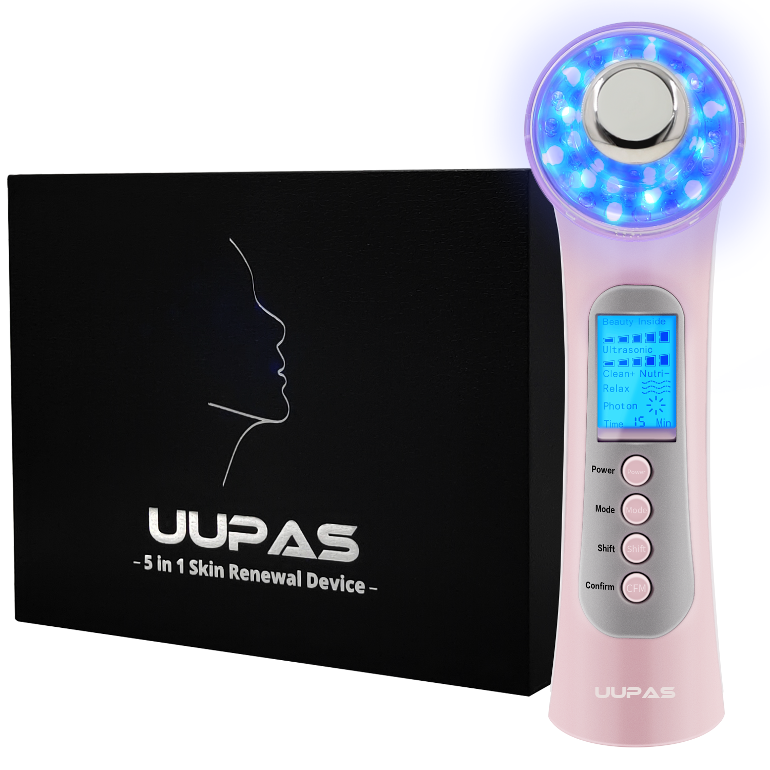 5IN1 RF Radio Frequency Skin Tightening Therapy Wand Ultrasonic Ion Photon Led Red Light Machine Anti Aging Lifting Skin Care