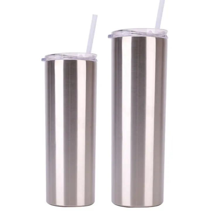 Sublimation Cups Watersy Double Wall Stainless Steel 304 Insulated 15oz 20 Oz Tall Slim Straight White Skinny Tumblers Cups For Sublimation