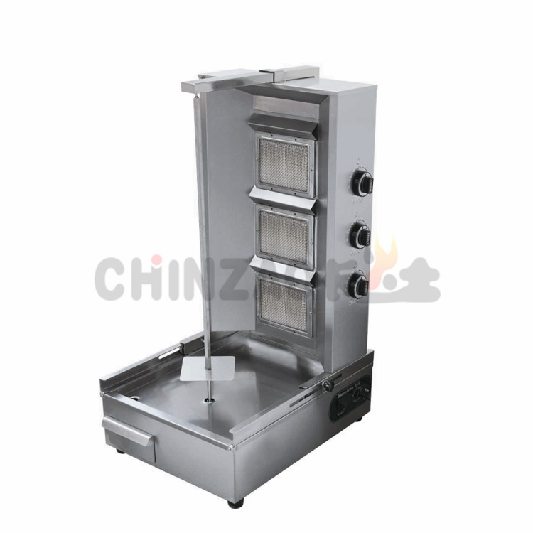3 Burners Stainless Steel Vertical Gas Shawarma Barbecue Stove