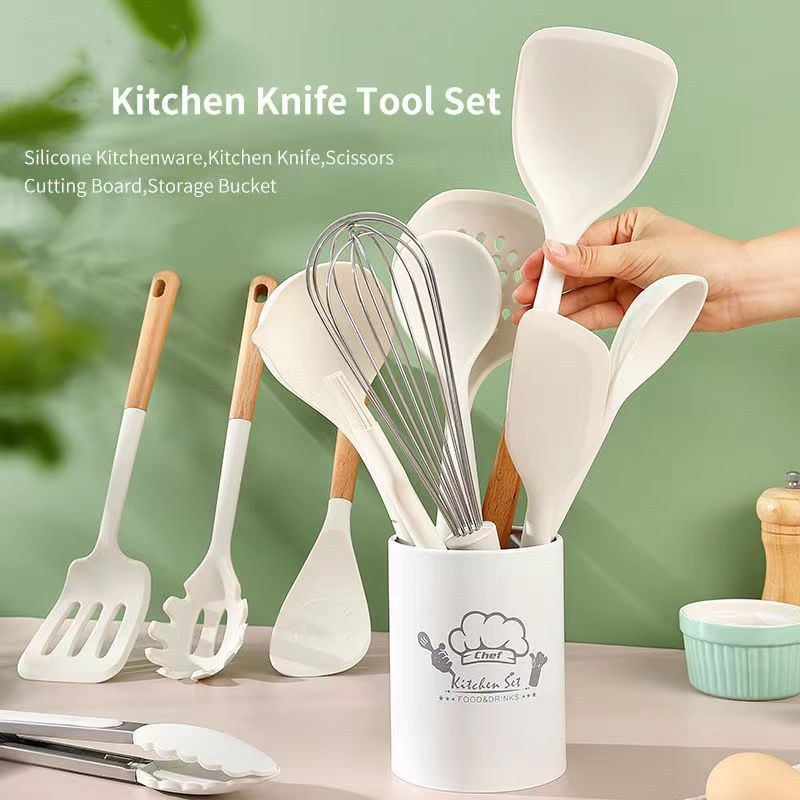 12 pcs custom logo spoon brush silicone kitchen utensil spatula silicone cooking utensils set heat resistant kitchenware set