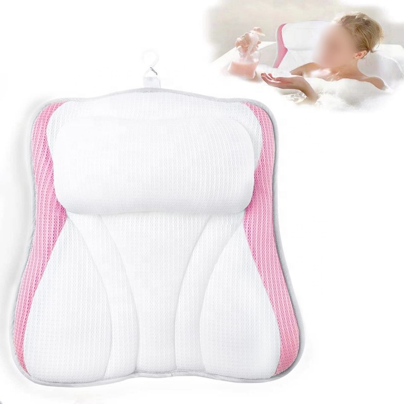 2024 New Arrivals customizable anti skid bathtub pillow butterfly shape SPA breathable bathroom bath pillow