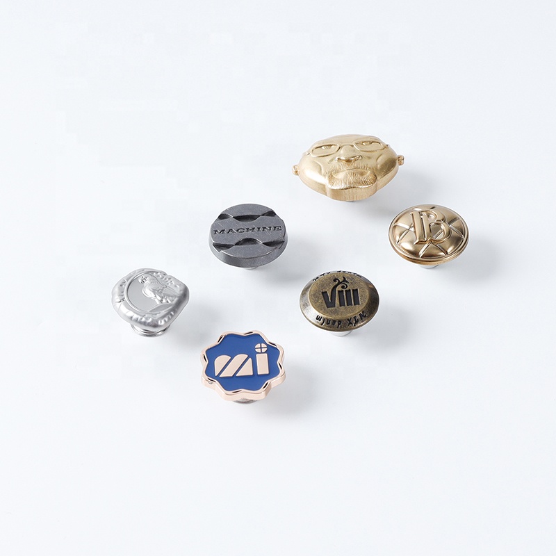 YHG High Quality Engraved Custom Logo Brass Zinc Alloy Botones Enamel Rivets Jeans Metal Buttons for Denim Pant Clothes