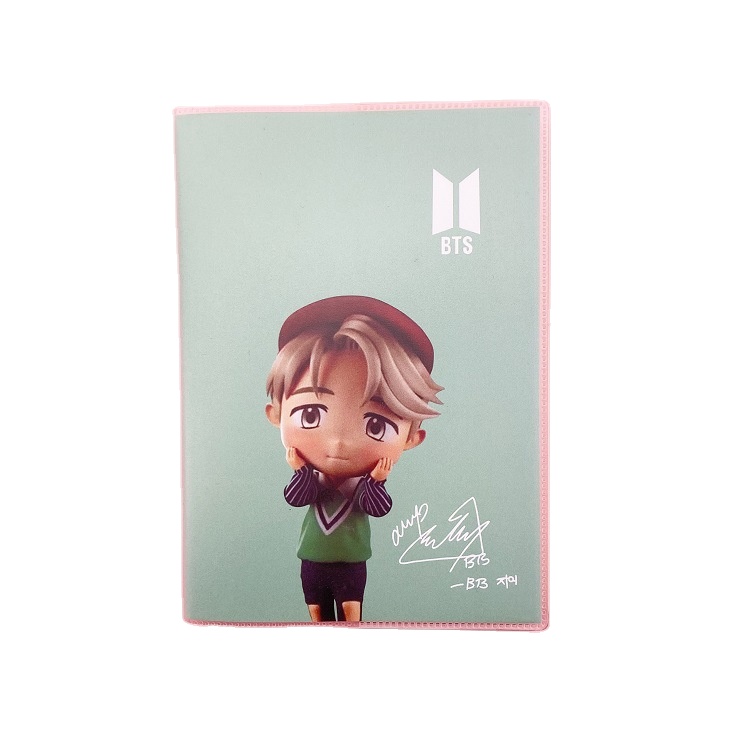 Kpops seris popular BTS flash cartoon notebook, rubber notebook, diary, hand account for students gifts