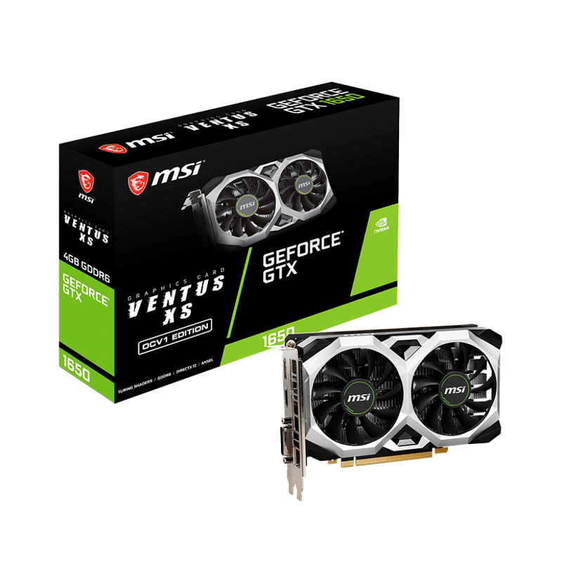 Графическая карта GeForce GTX 1650 D6 VENTUS XS OCV1 для офисных игр 4 Гб 128 бит GDDR6
