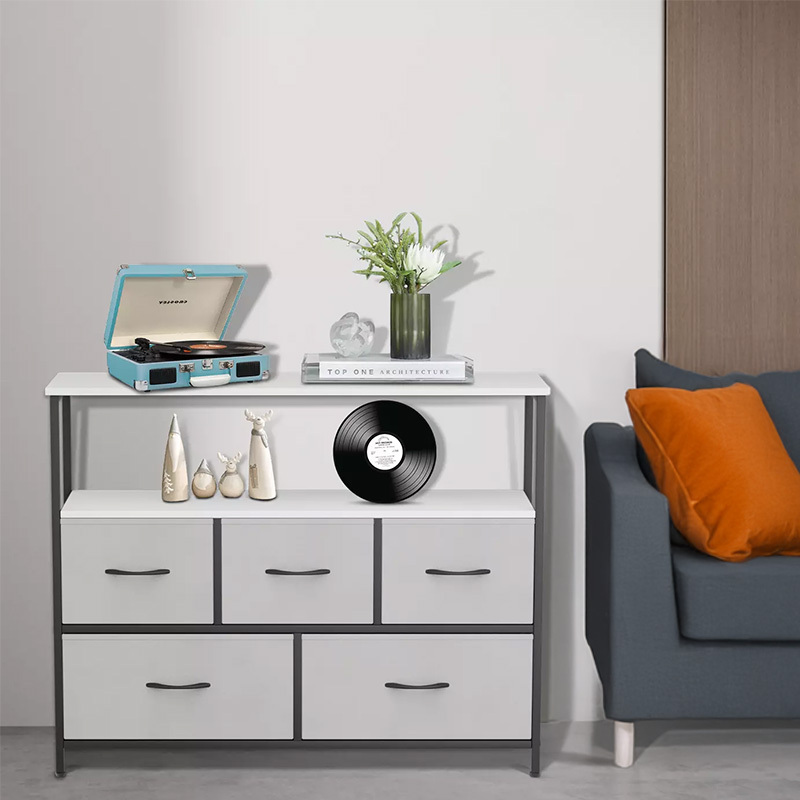 5-Drawer Fabric Storage Dresser, Heavy-Duty Modular Cabinet for Bedroom Nursery, Wholesale Custom Organizer Unit