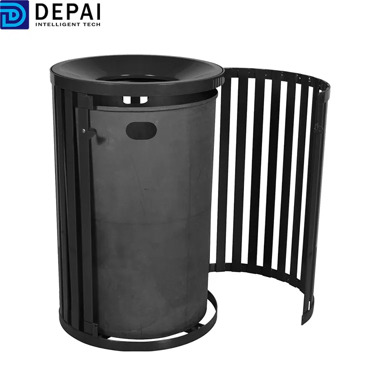 Classified Steel Trash Can Outdoor Upright Waste Container Garbage Bin with Antirust